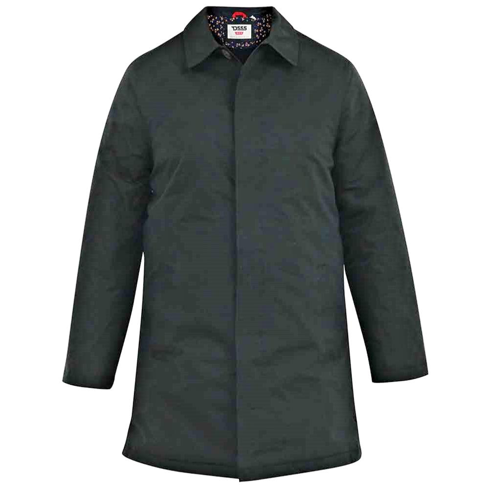 D555 WALTER CLASSIC OVERCOAT WITH FLEECE LINING BLACK | Georges Big Mans
