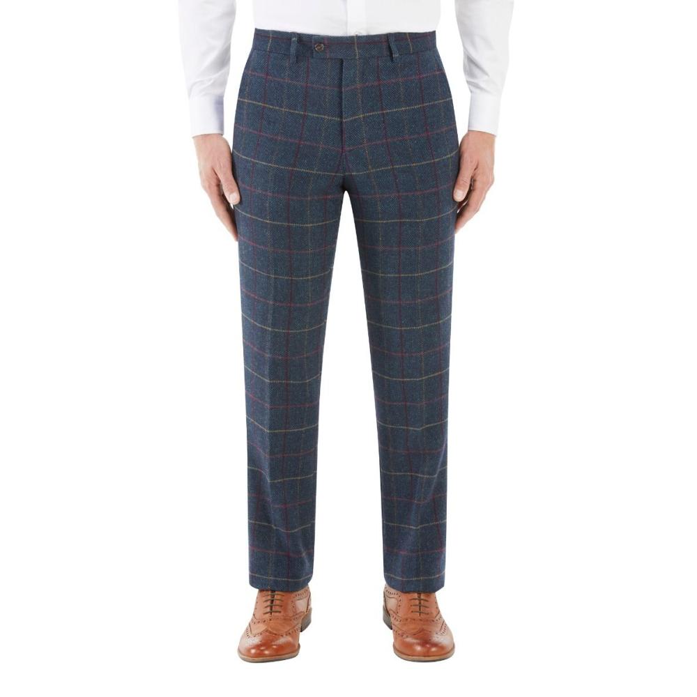 SKOPES DOYLE WOOL BLEND HERRINGBONE TROUSERS WITH OVER CHECK | Georges ...